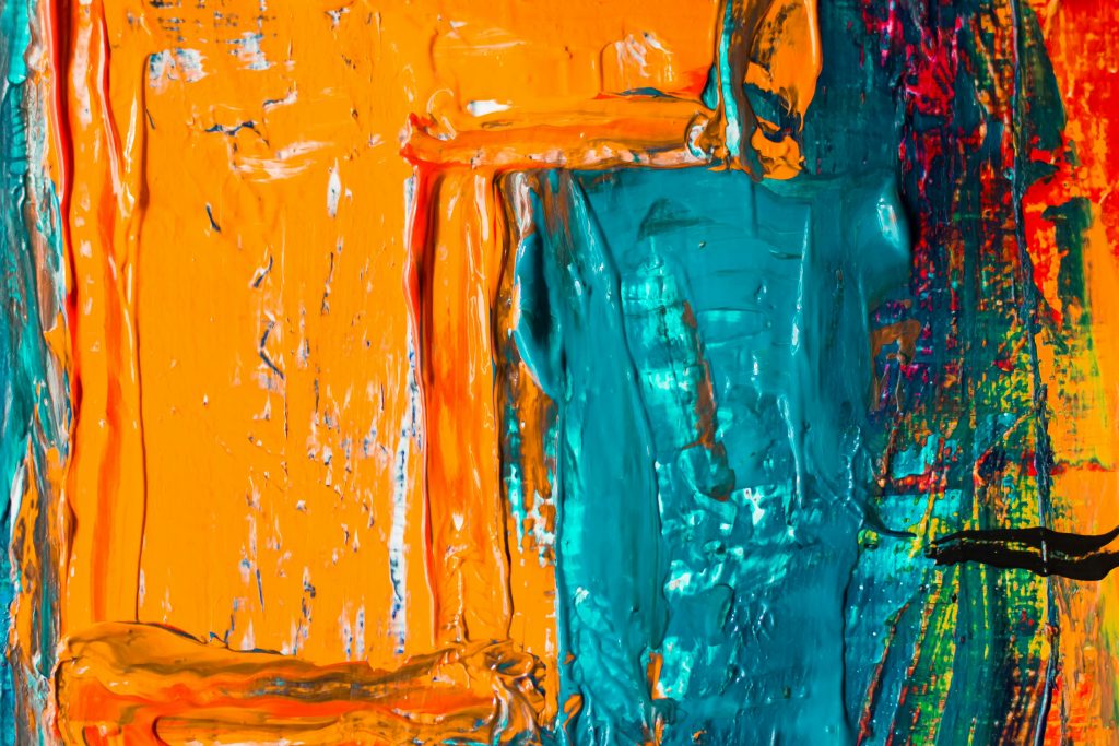 Orange and Blue Abstract Painting